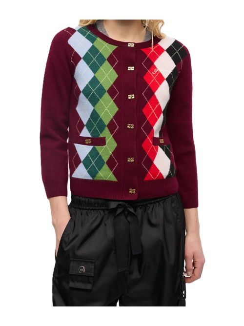 GANNI Cardigan a rombi Ganni | K2532TAWNY PORT 730